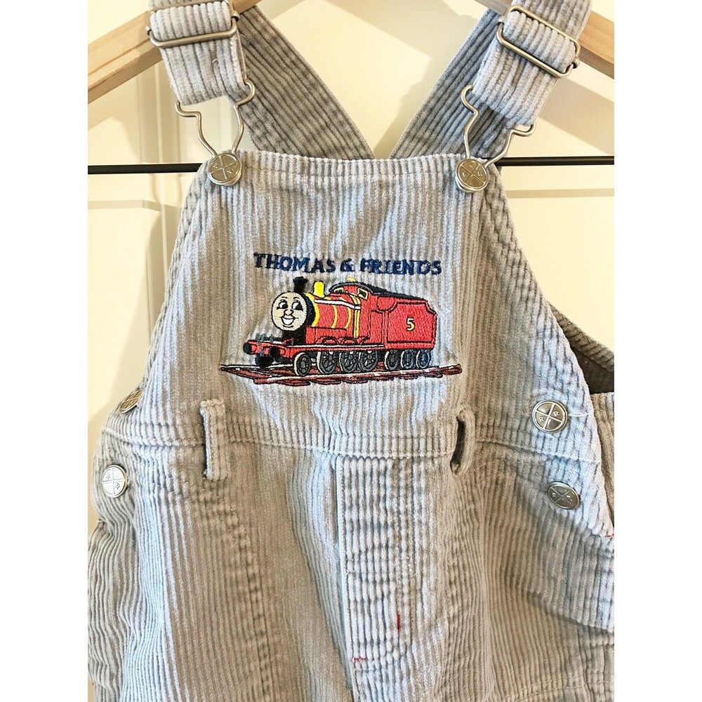 Vintage Y2K Thomas The Tank Train Engine Overalls Corduroy Size 12 Months